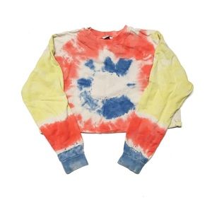 ZARA TRAFALUC (TRF) Tie Dye Long Sleeve Crop Top